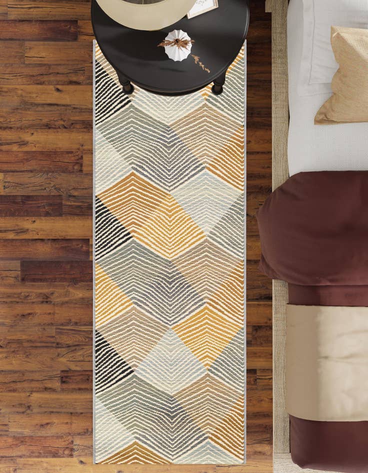 Detail image of 2' x 8'  Washable Modern Indoor / Outdoor Runner Rug