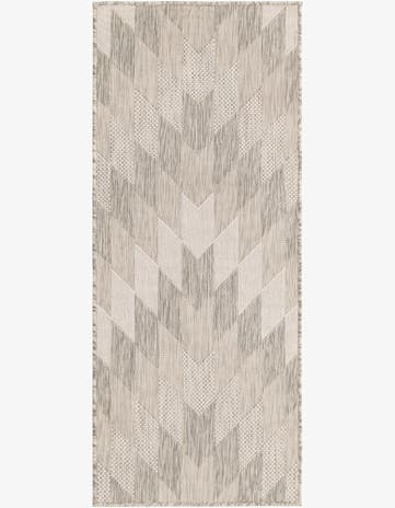 Gray Easy-Clean Modern Indoor / Outdoor Runner Rug