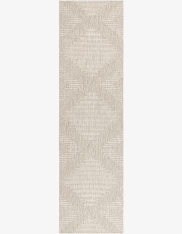 Gray Easy-Clean Modern Indoor / Outdoor Runner Rug