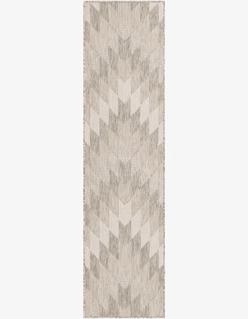 Gray Easy-Clean Modern Indoor / Outdoor Runner Rug