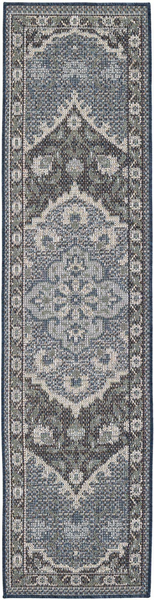1' 10 x 7' 6 Easy-Clean Traditional Indoor / Outdoor Runner Rug
