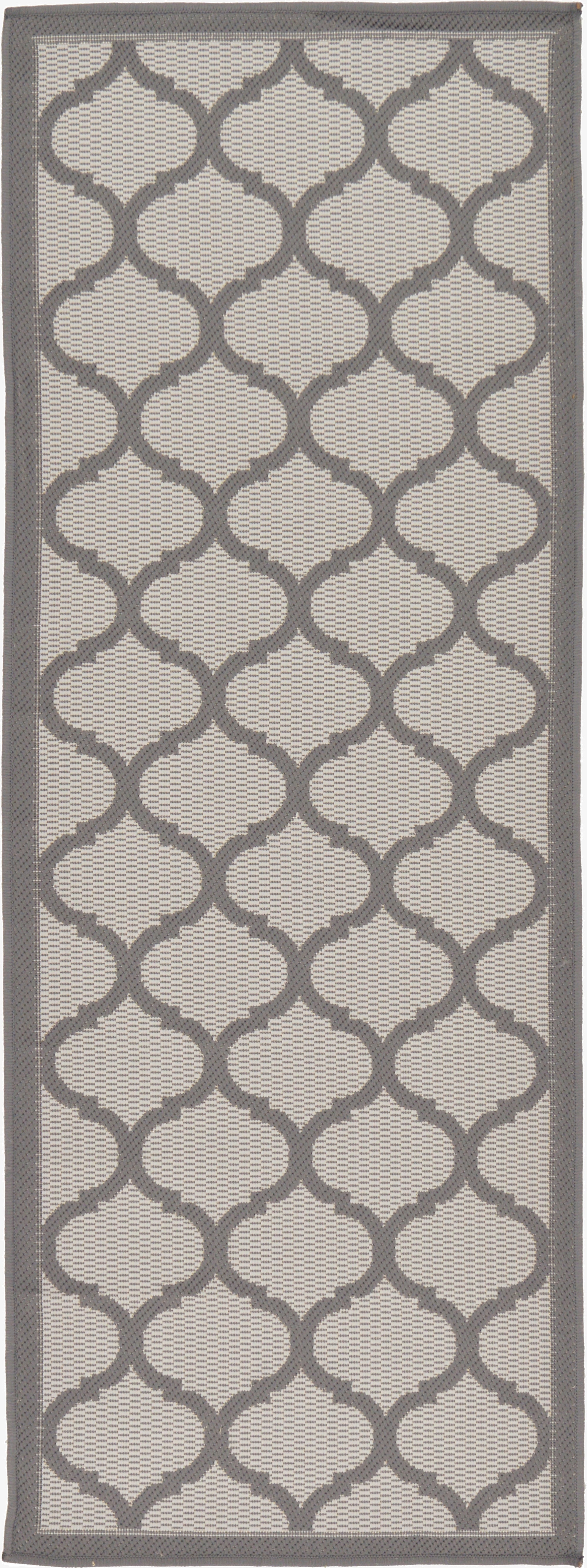 2' 2 x 6'  Washable Trellis Indoor / Outdoor Runner Rug