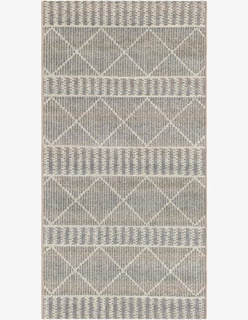 Gray Easy-Clean Trellis Indoor / Outdoor Runner Rug