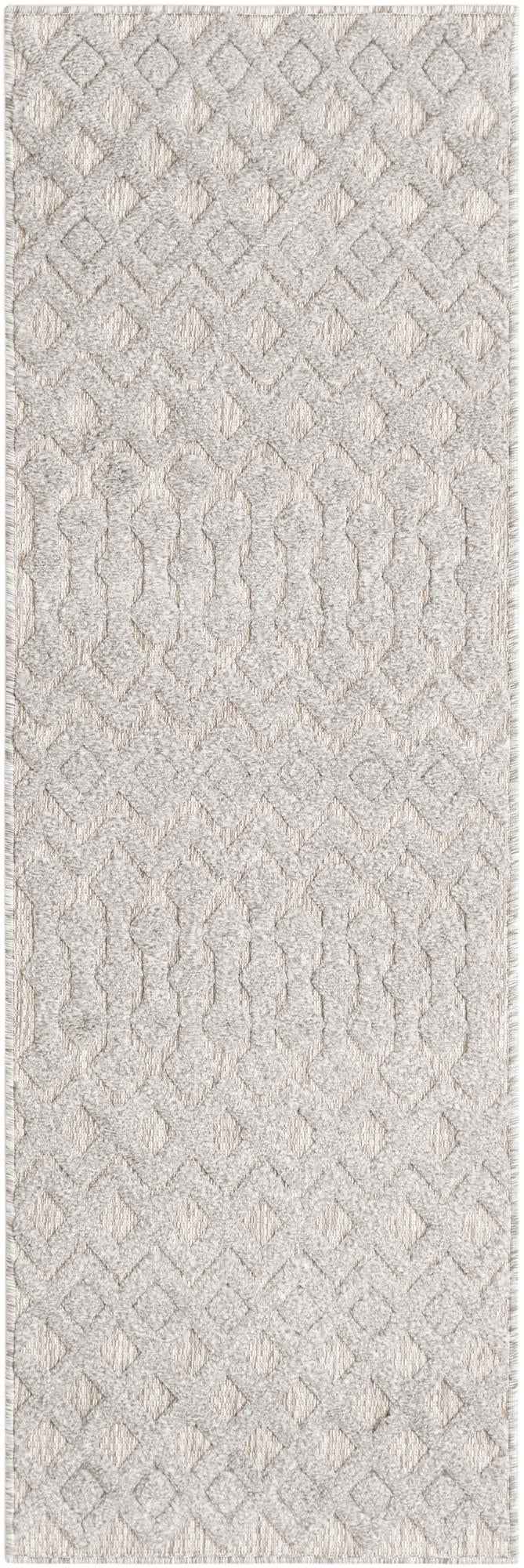 2' x 6' Easy-Clean Trellis Textured Indoor / Outdoor Runner Rug