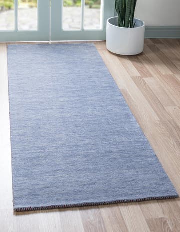 2' 7 x 9' 10 Hand Knotted Solid Gabbeh Wool Runner Rug