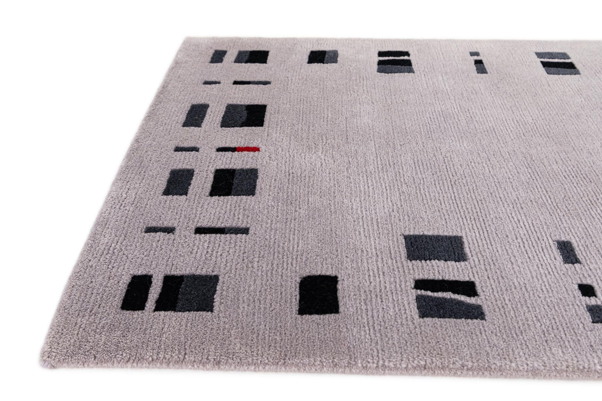 2' 8 x 9' 8 Hand Knotted Tibet Wool Runner Rug