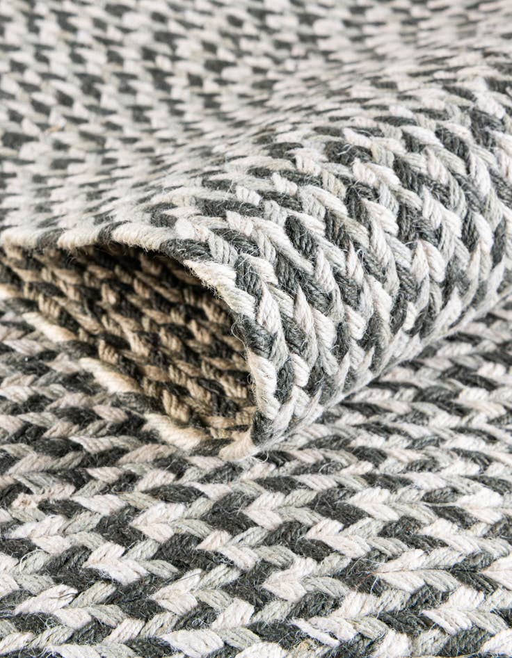 Detail image of 2' x 6' 1  Hand Tweed Braided Jute Runner Rug