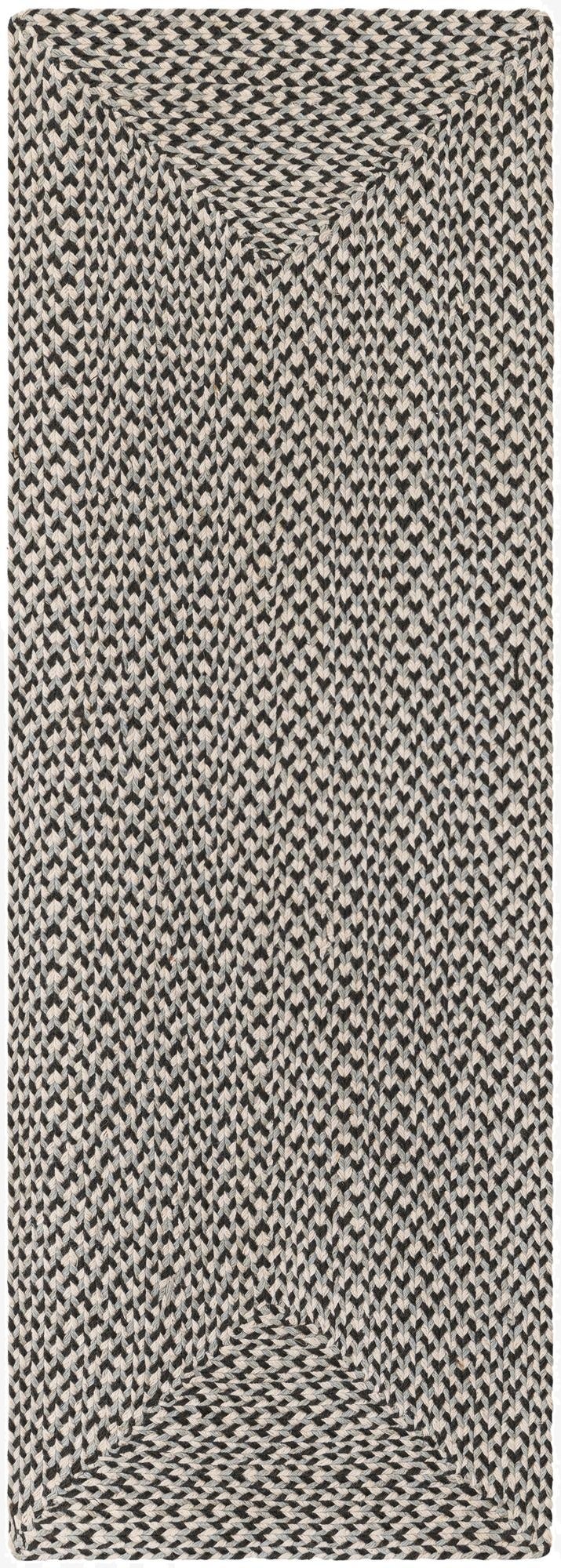 2' x 6' 1  Hand Tweed Braided Jute Runner Rug