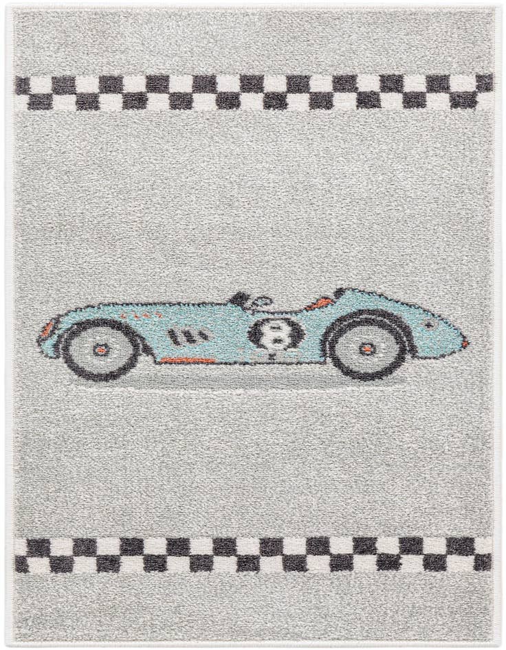 Detail image of 2' 2 x 4' Racecar Whimsy Kids Runner Rug