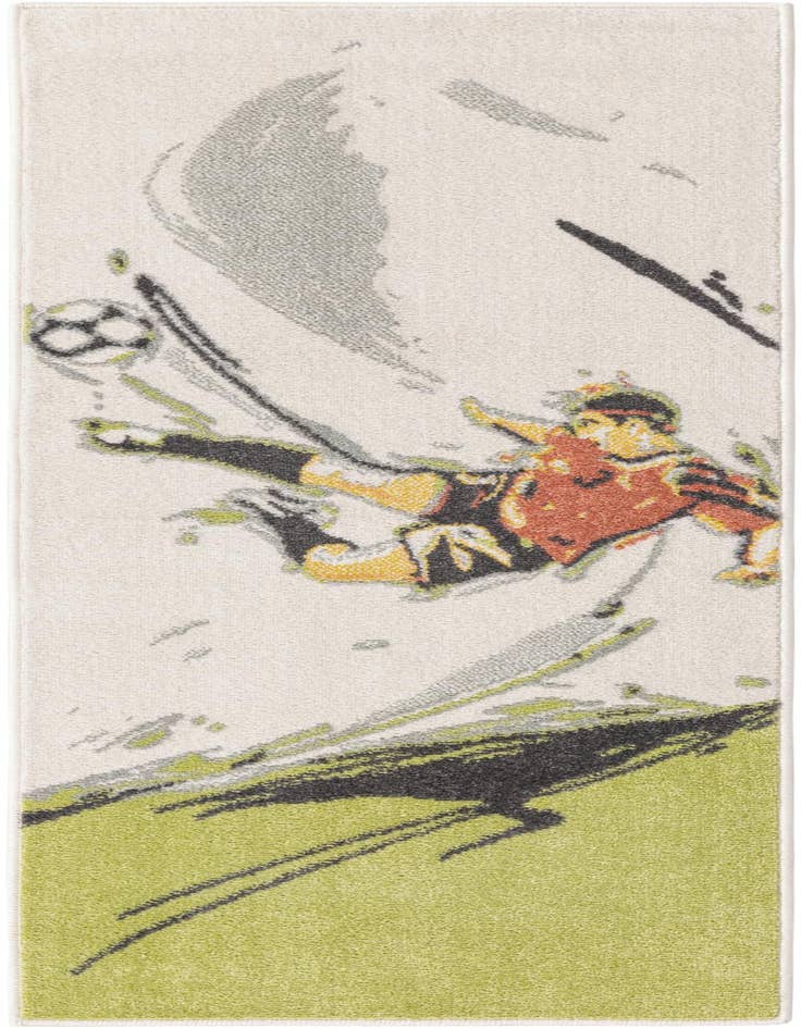 Detail image of 2' 2 x 6' Soccer Player Whimsy Kids Runner Rug