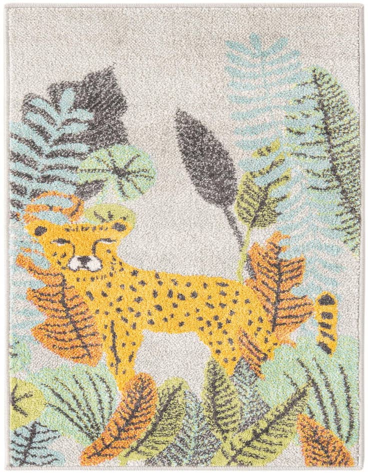 Detail image of 2' 2 x 4' Leopard Whimsy Kids Runner Rug