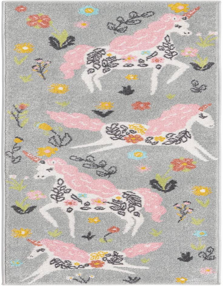 Detail image of 2' 2 x 6' Unicorns Whimsy Kids Runner Rug