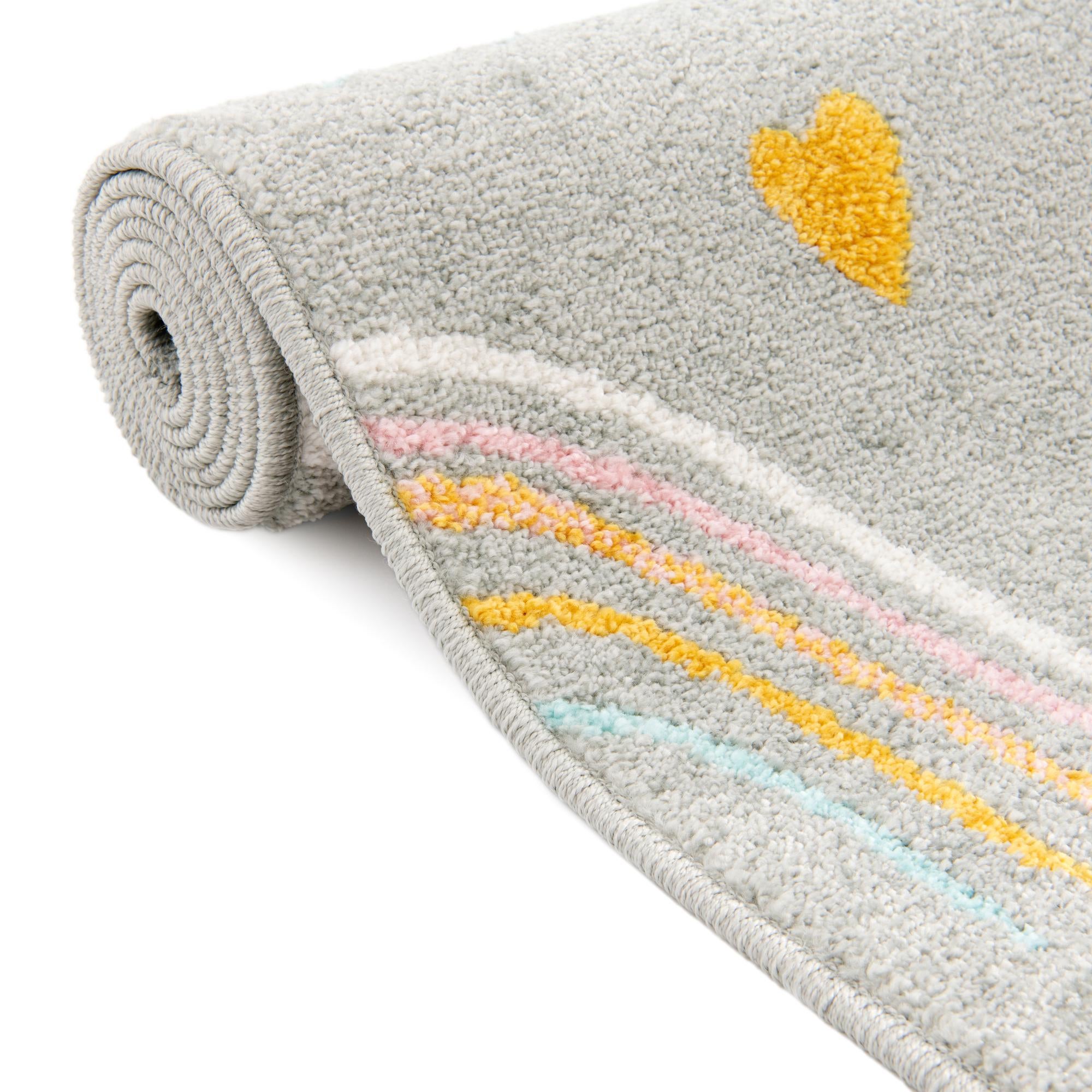 2' 2 x 6' Clouds and Rainbows Whimsy Kids Runner Rug