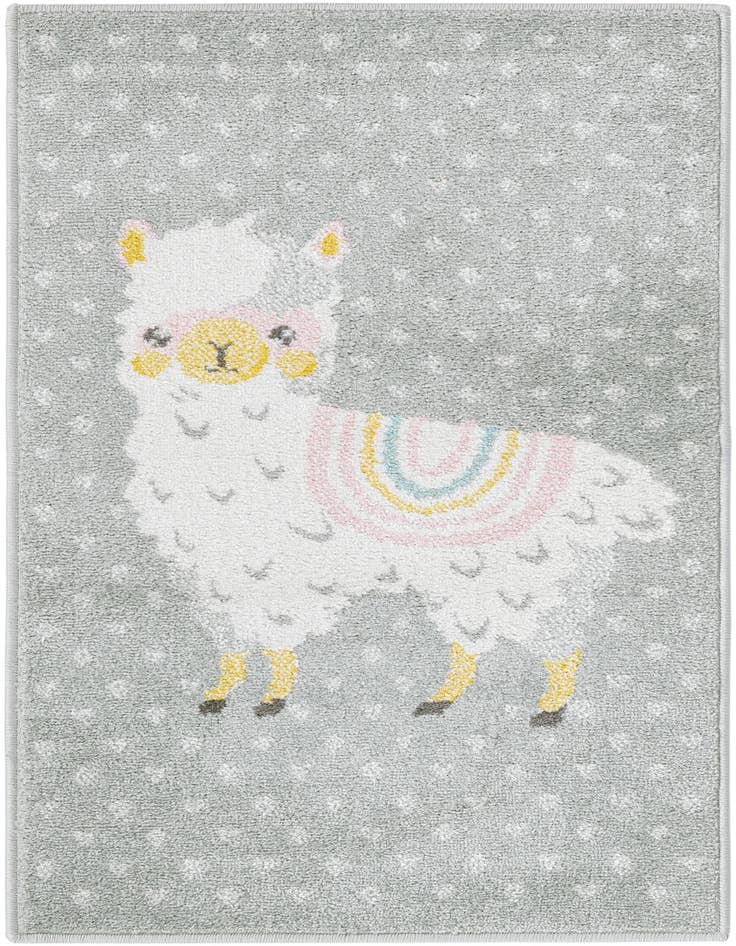 Detail image of 2' 2 x 4' Llama Whimsy Kids Runner Rug