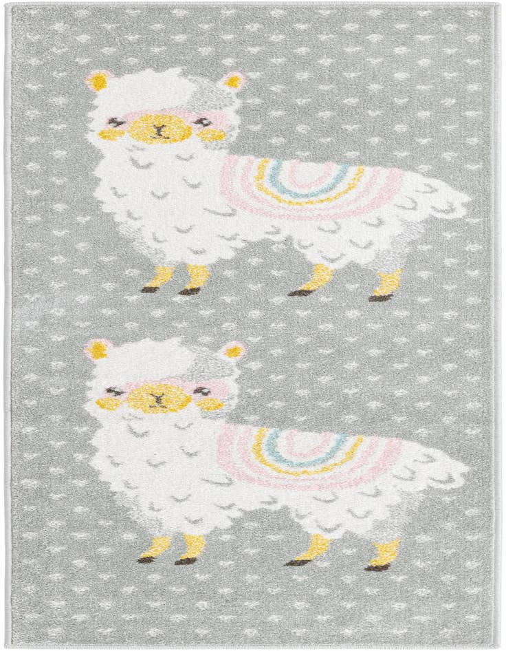 Detail image of 2' 2 x 6' Llama Whimsy Kids Runner Rug