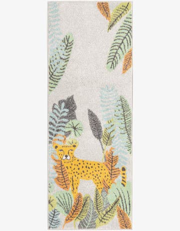 Gray Leopard Whimsy Kids Runner Rug