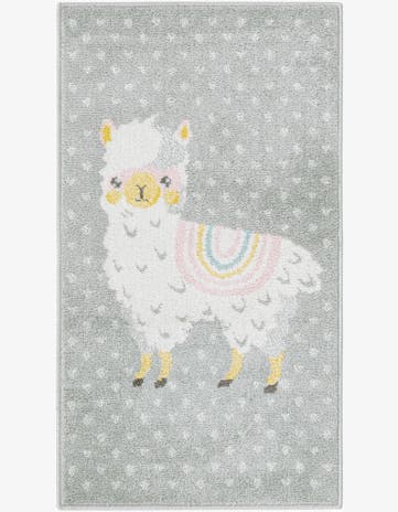 2' 2 x 4' Llama Whimsy Kids Runner Rug