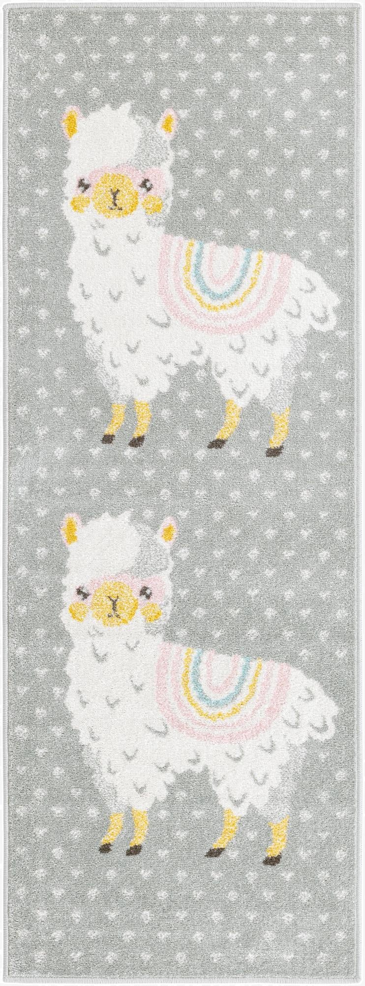 2' 2 x 6' Llama Whimsy Kids Runner Rug