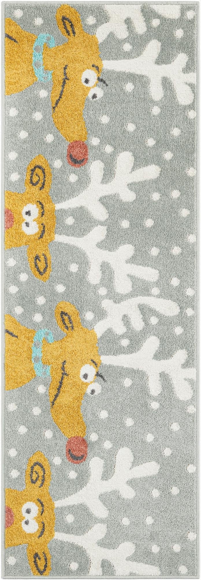 2' 2 x 6' 1 Reindeer Whimsy Kids Runner Rug