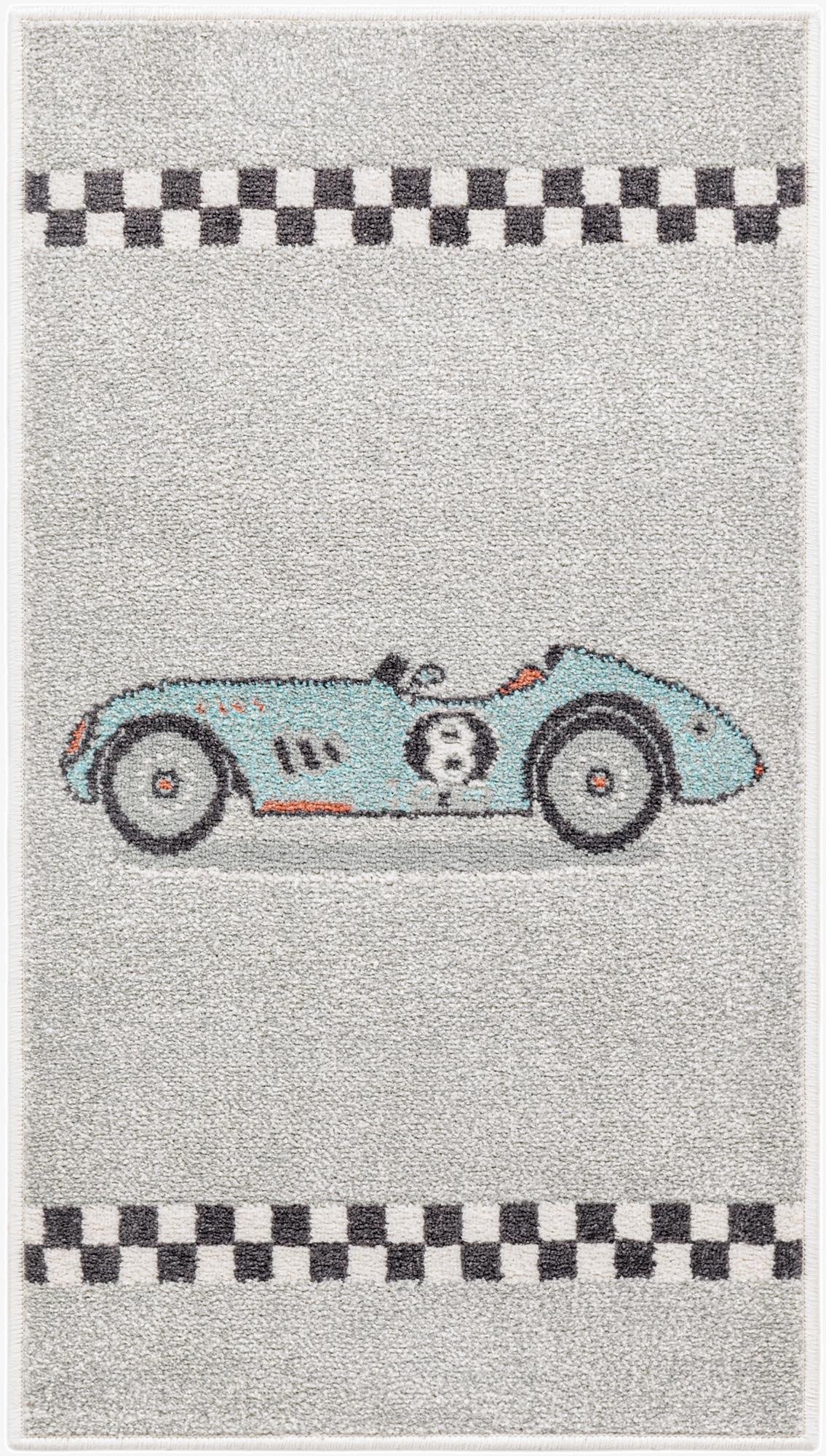 2' 2 x 4' Racecar Whimsy Kids Runner Rug