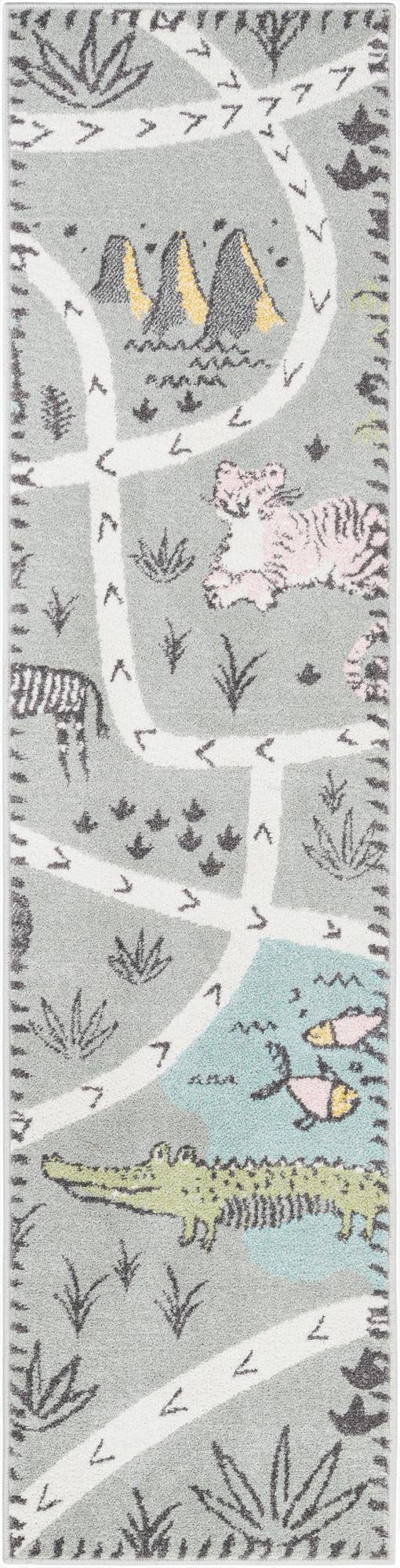 2' x 8' Animals Whimsy Kids Runner Rug