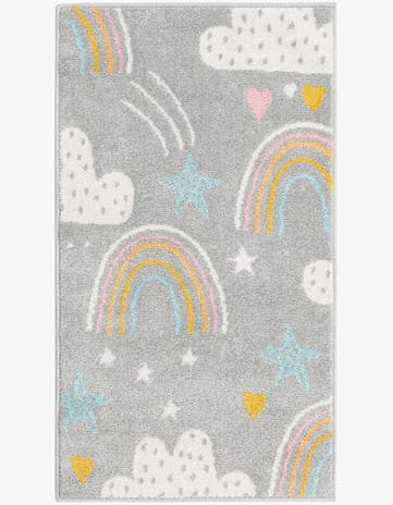 2' 2 x 4' Clouds and Rainbows Whimsy Kids Runner Rug
