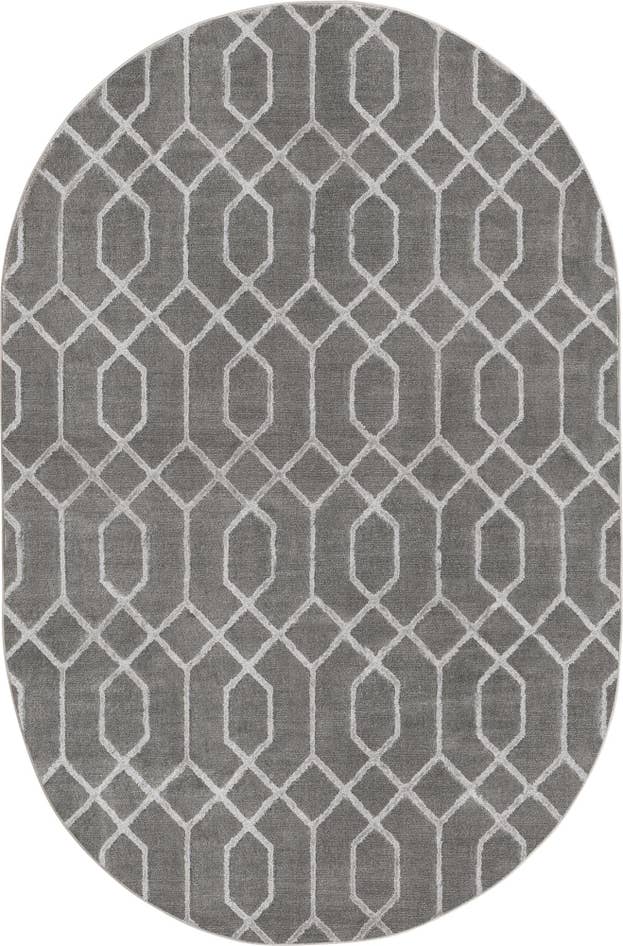 Detail image of 5' 3 x 8' Marilyn Monroe™ Glam Trellis Oval Rug