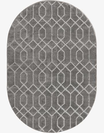 Gray Silver Marilyn Monroe™ Glam Trellis Oval Rug