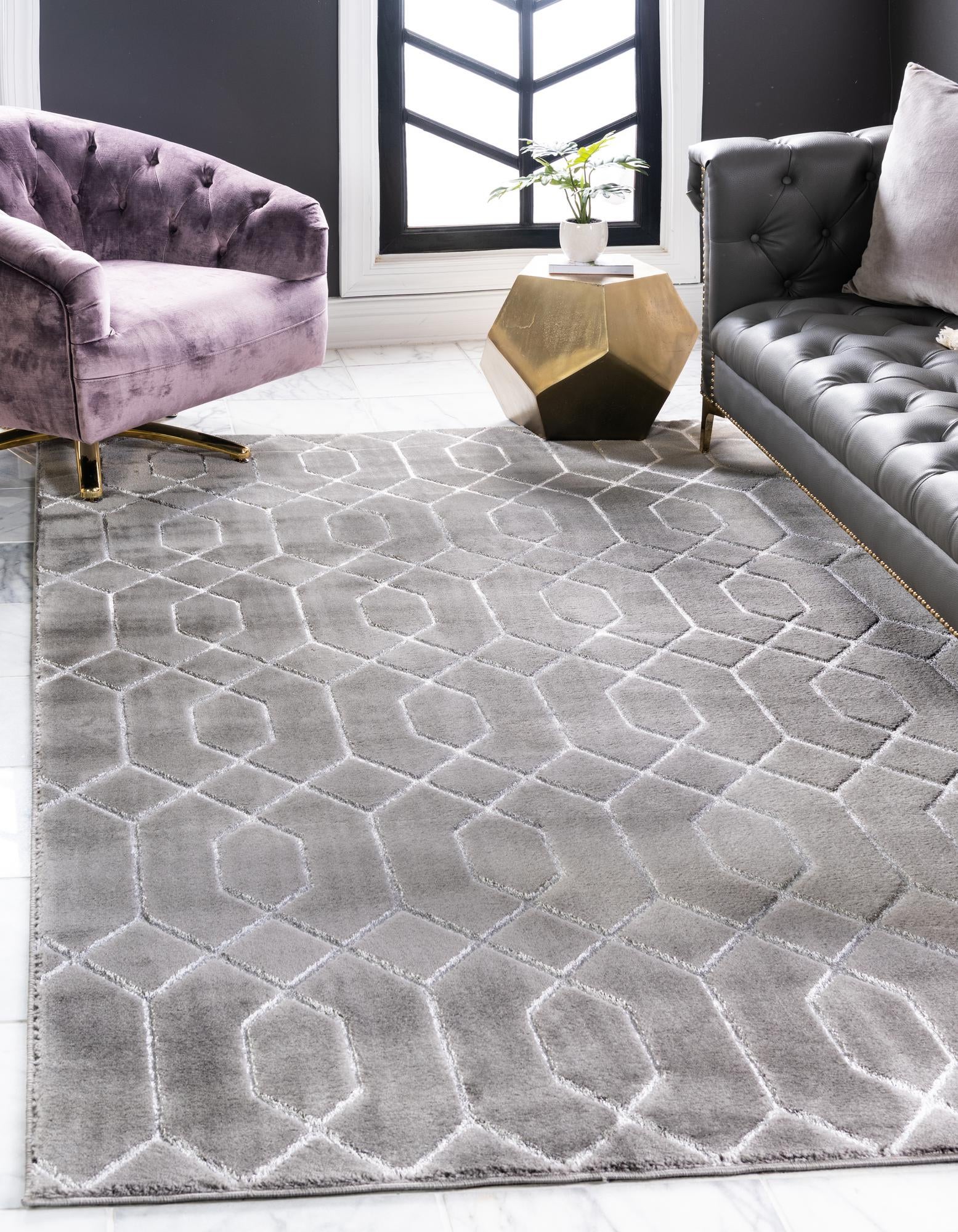 Custom Gray Silver  Marilyn Monroe&trade; Glam Trellis Rug