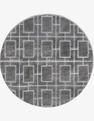 Gray Silver Marilyn Monroe™ Glam Deco Round Rug