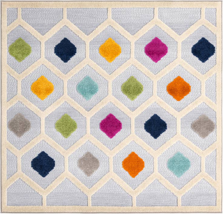 Detail image of 5' 3 x 5' 3 Easy-Clean Aruba Indoor / Outdoor Square Rug