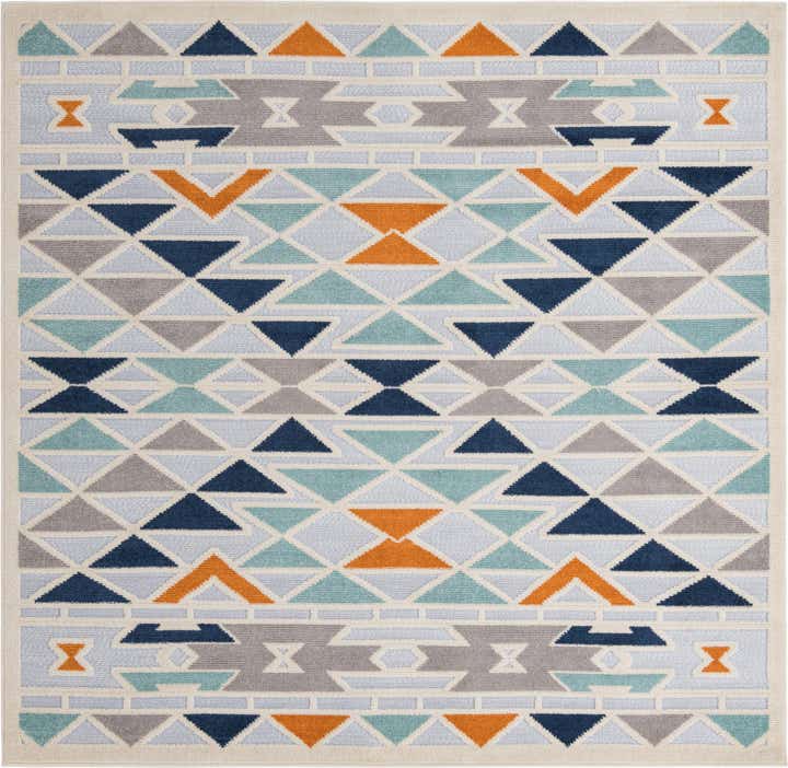 7' 10 x 7' 10 Easy-Clean Aruba Indoor / Outdoor Square Rug