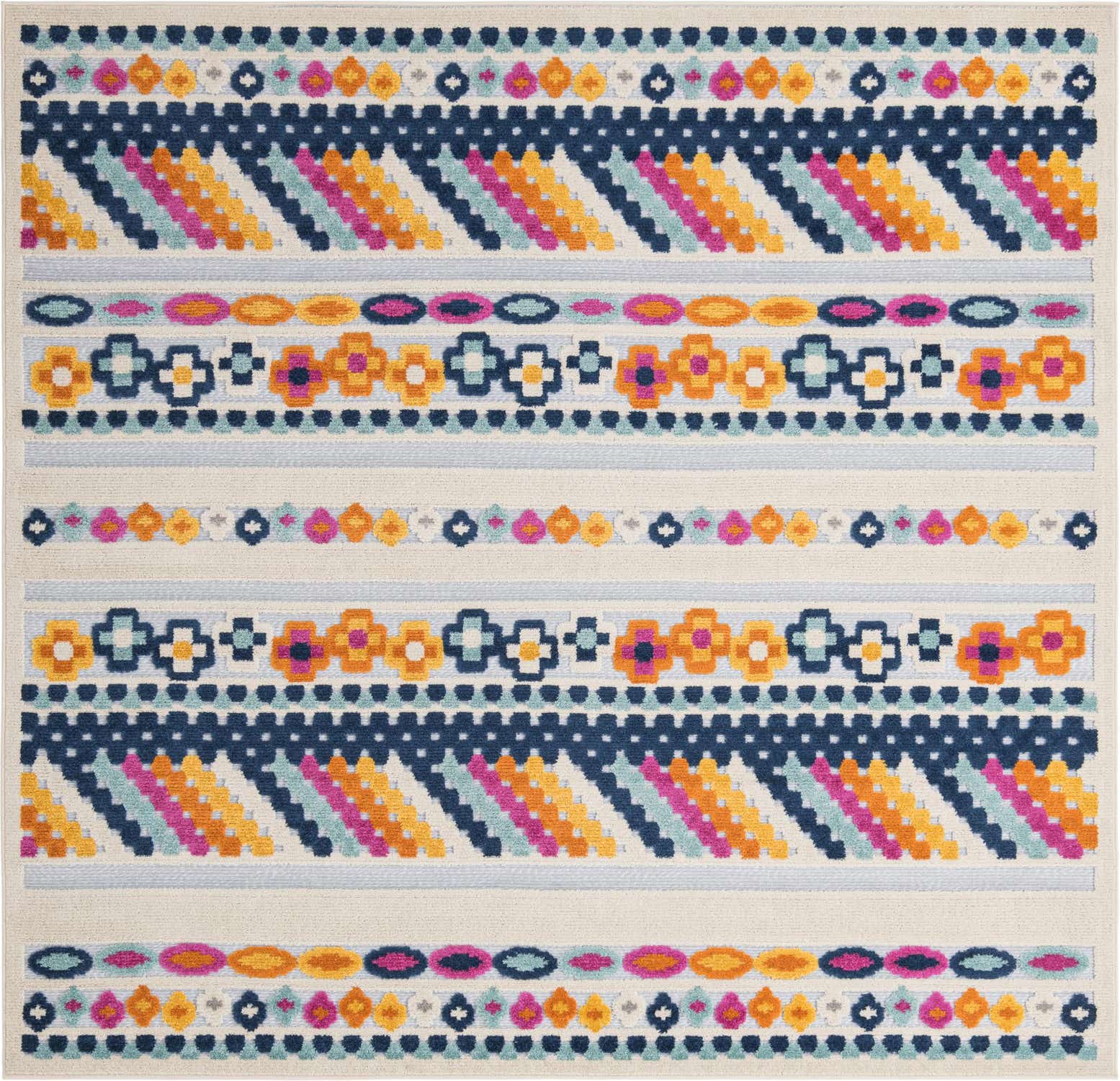 7' 10 x 7' 10 Easy-Clean Aruba Indoor / Outdoor Square Rug