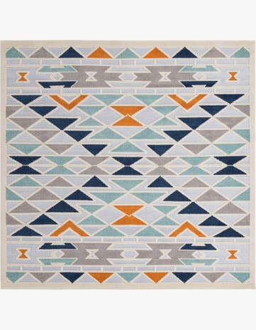 Gray Easy-Clean Aruba Indoor / Outdoor Square Rug