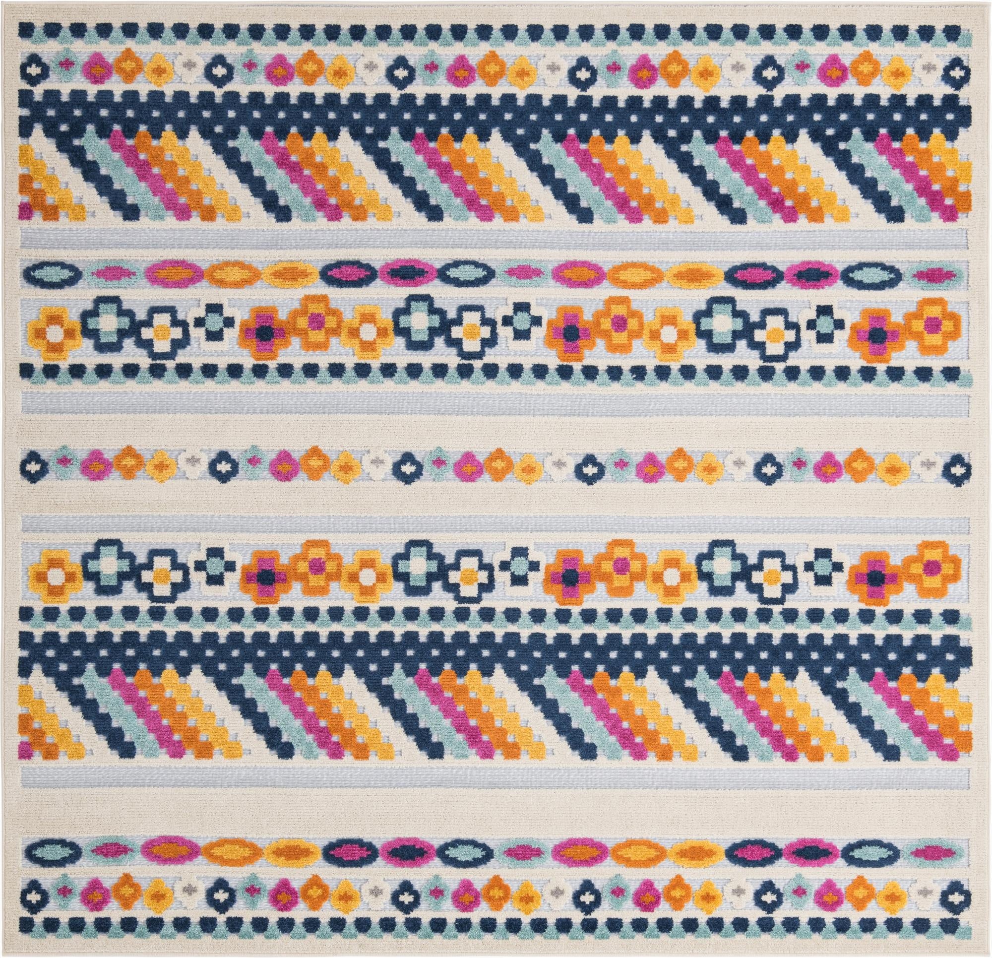 7' 10 x 7' 10  Washable Aruba Indoor / Outdoor Square Rug