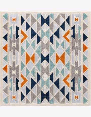 Gray Easy-Clean Aruba Indoor / Outdoor Square Rug