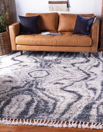 Gray Athena Shag Square Rug