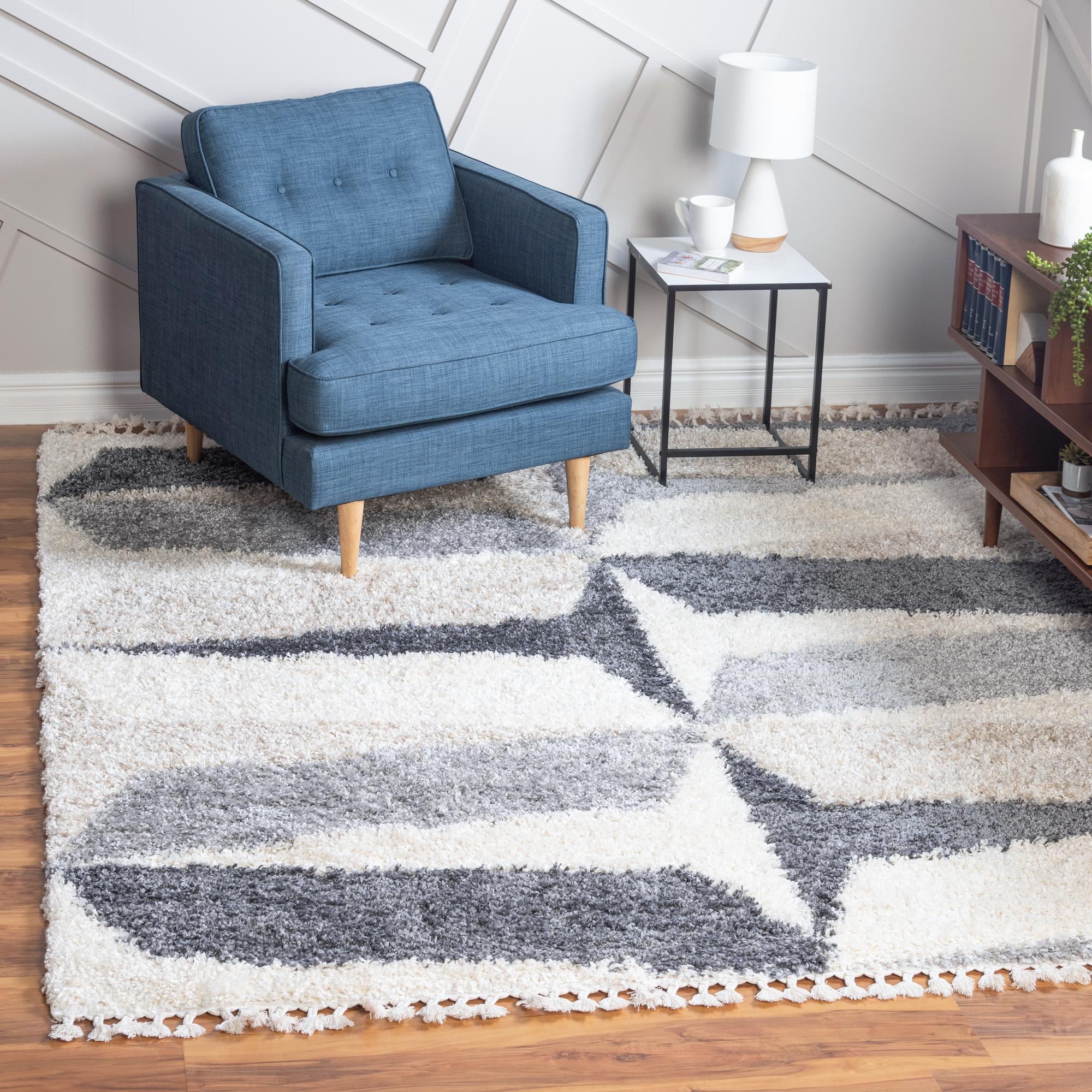Gray Athena Shag Square Rug