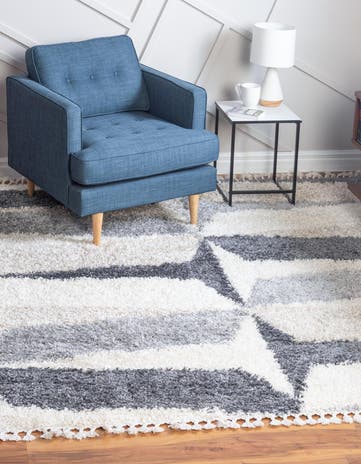 Gray Athena Shag Square Rug
