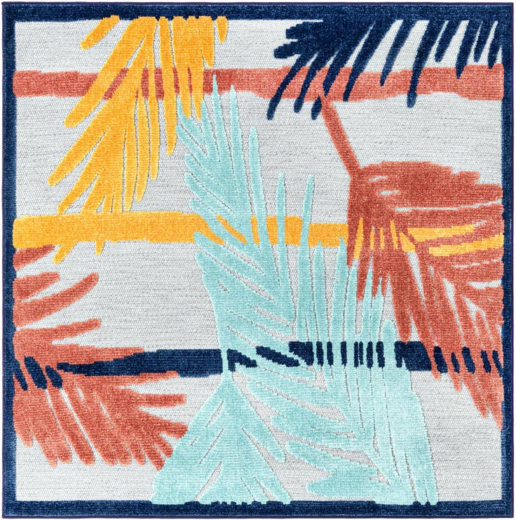 Detail image of 5' 3 x 5' 3 Easy-Clean Belize Indoor / Outdoor Square Rug