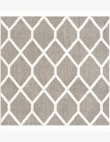 Gray Boho Square Rug