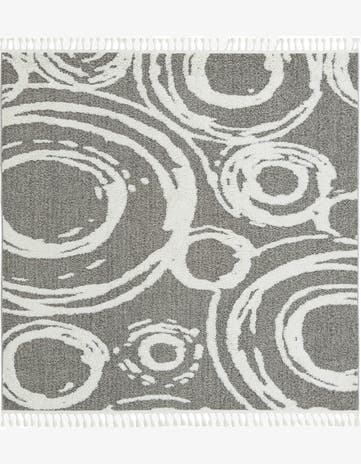Gray Boho Square Rug