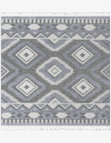 Gray Boho Square Rug