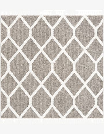 Gray Boho Square Rug