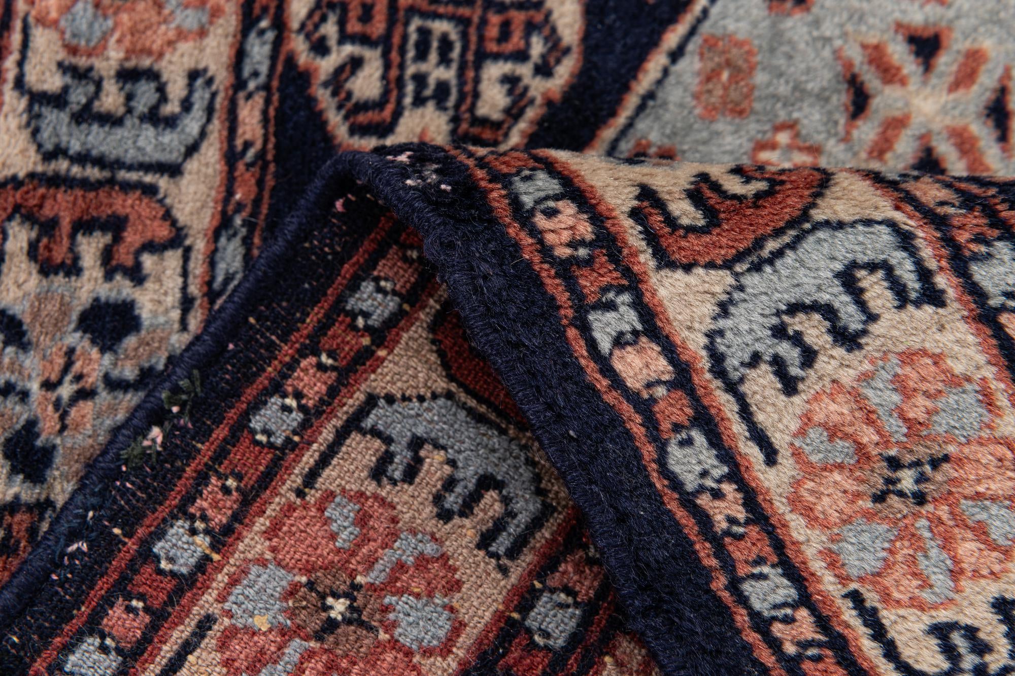 2' x 2' 1 Hand Knotted Bokhara Oriental Wool Square Rug