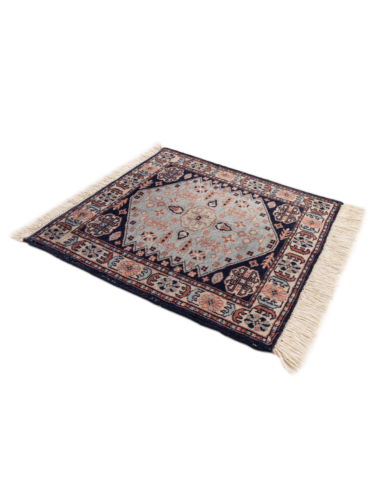 2' x 2' 1 Hand Knotted Bokhara Oriental Wool Square Rug