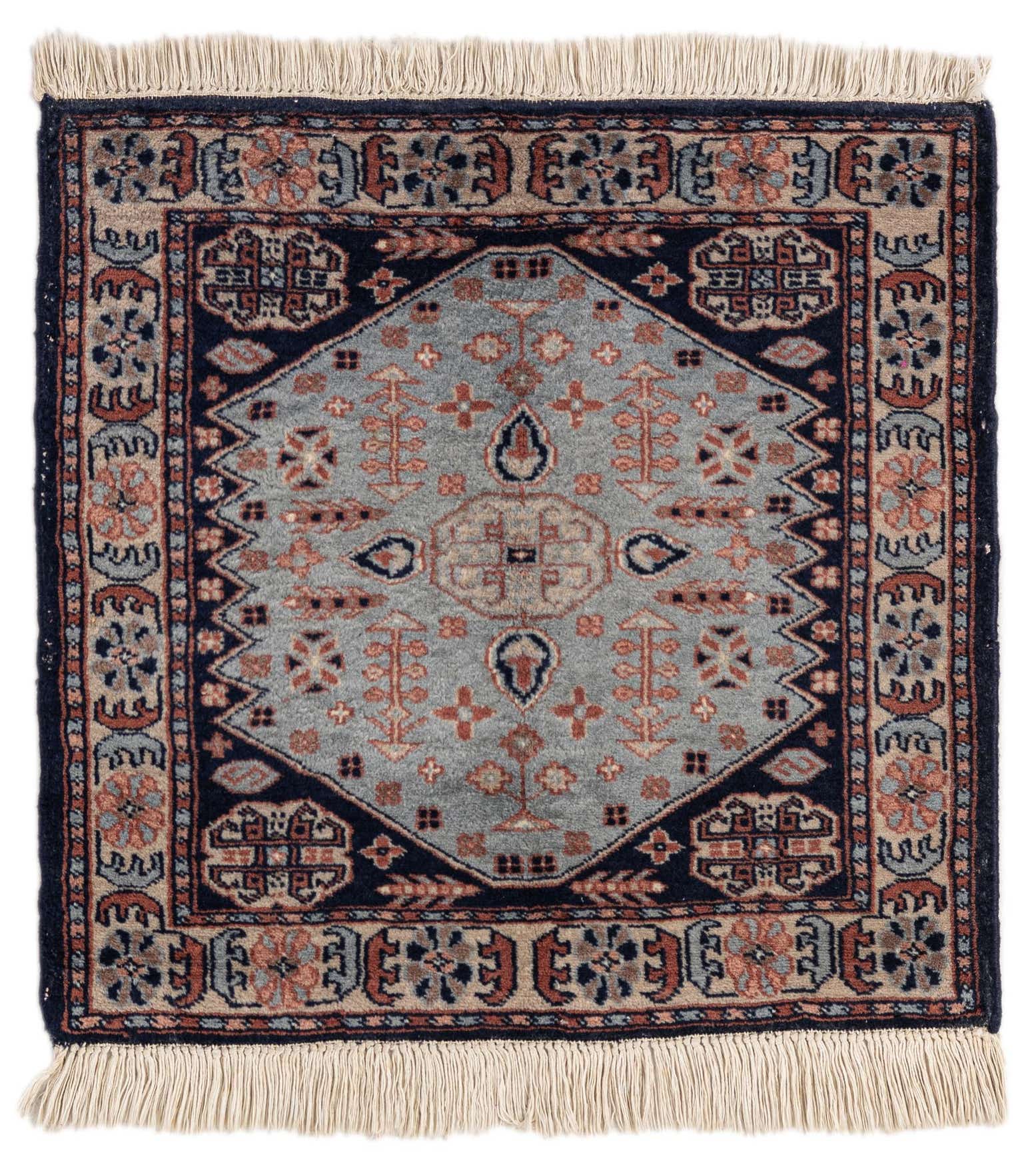2' x 2' 1 Hand Knotted Bokhara Oriental Wool Square Rug