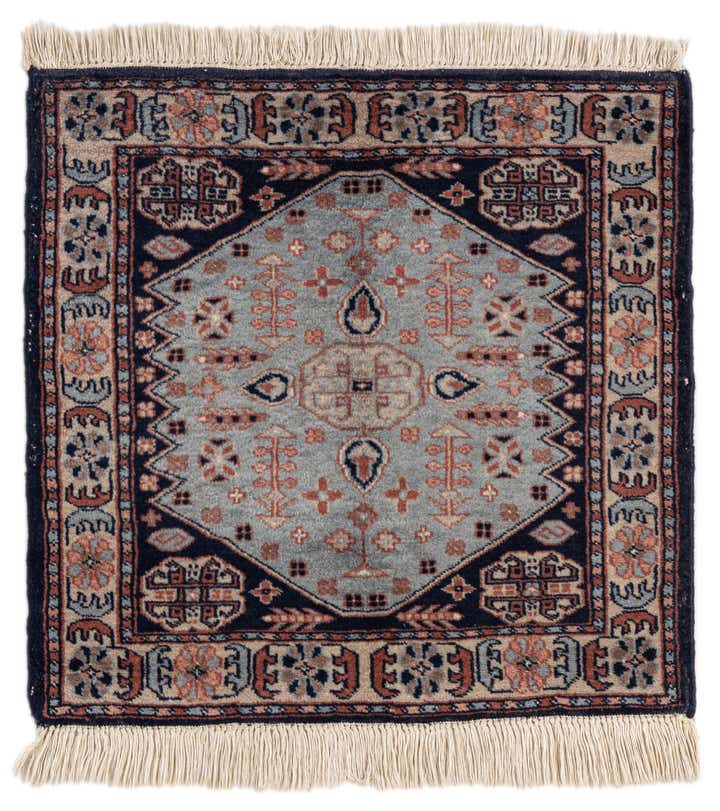 2' x 2' 1 Hand Knotted Bokhara Oriental Wool Square Rug