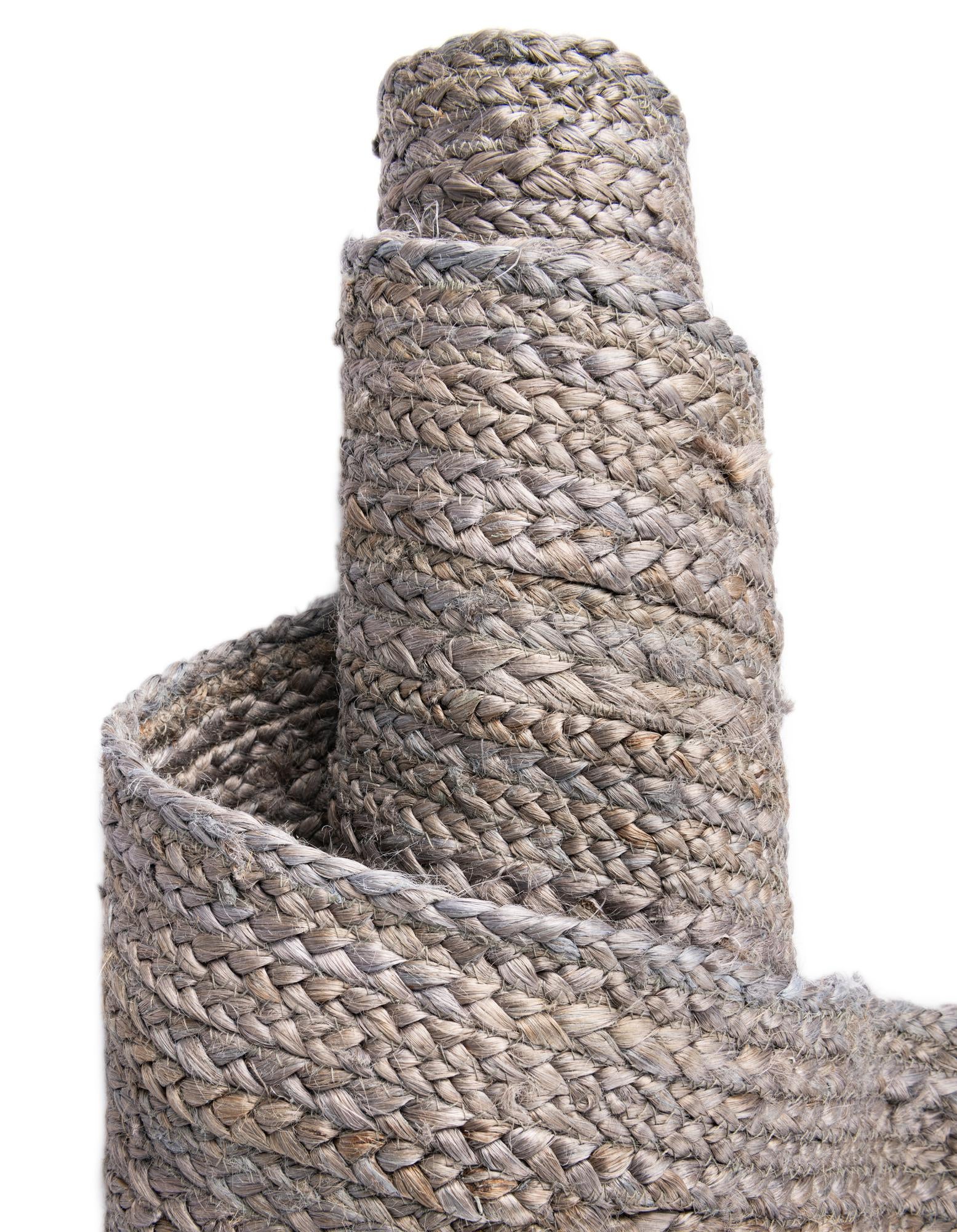 8' x 8' Handmade Braided Jute Square Rug