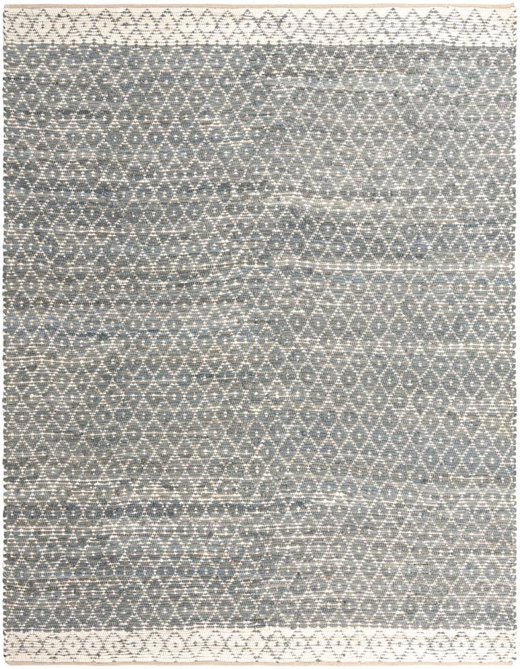 Detail image of 10' x 10' Hand Woven Chindi Trellis Square Rug